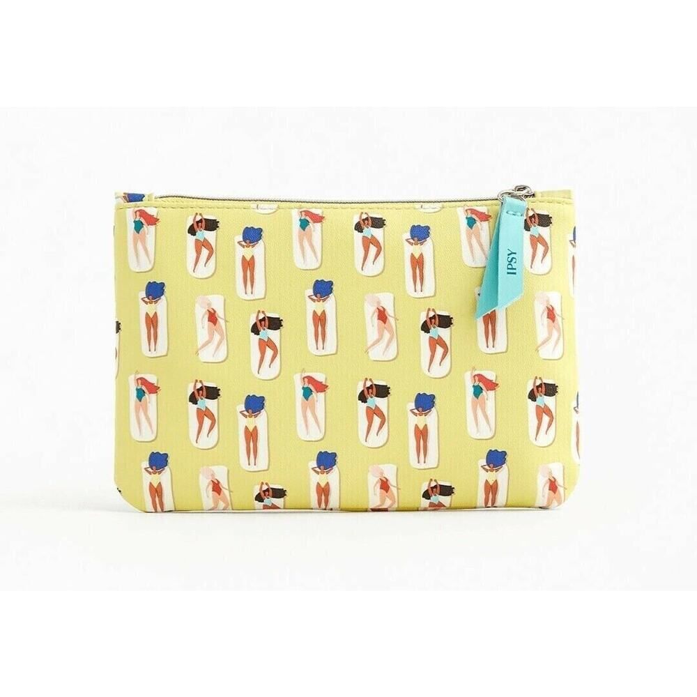 Yellow Summer Beach Makeup Bag Cosmetic Case Travel Pouch Wallet Clutch NEW